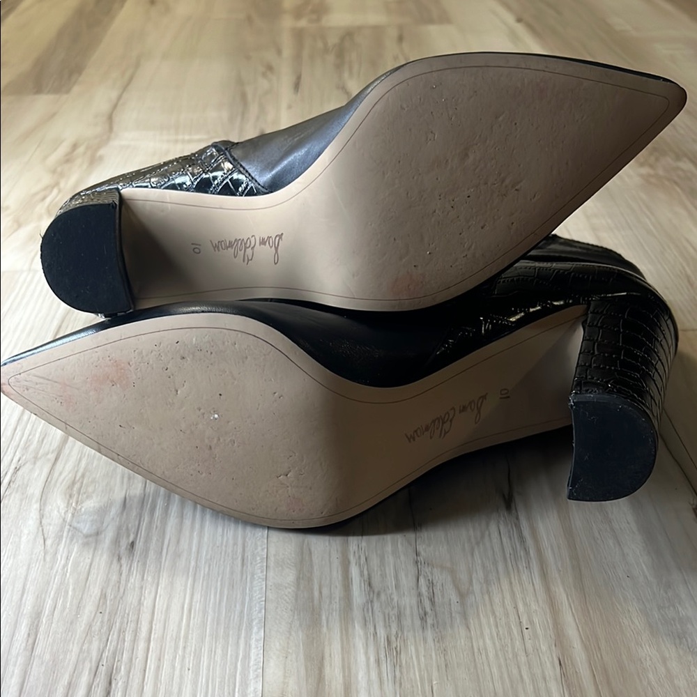 Sam Edelman Black Croc-Embossed Ankle Boots - Picture 5 of 10